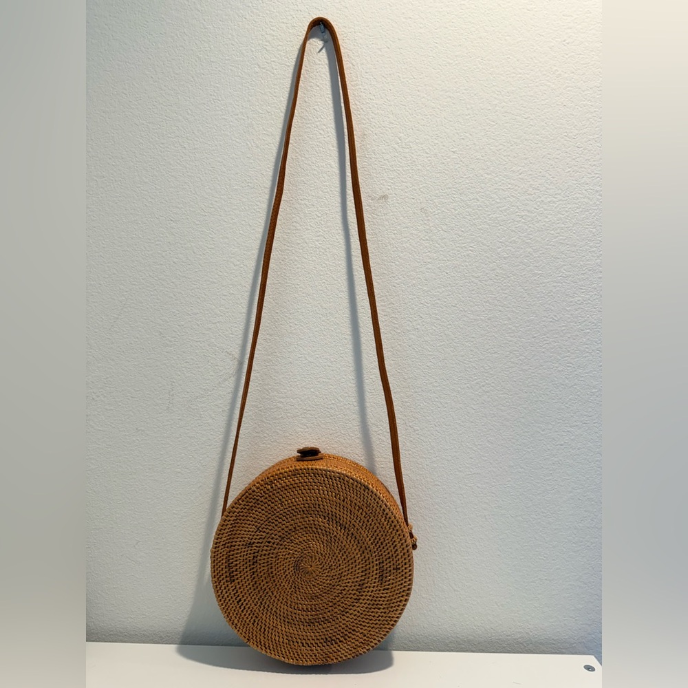 Brown Woven Crossbody Bag